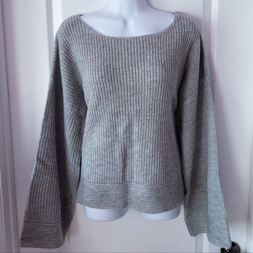 Love by Design Shaker Stitch Sweater Gray